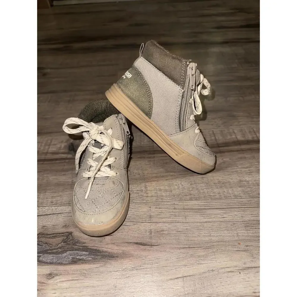 Toddler‎ Boys Chukka Boot Zipper 8 Gray Quilted Oshkosh Casual Easter Church